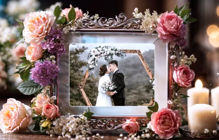 Luxury Golden Frame 3D Wedding Invitation Slideshow